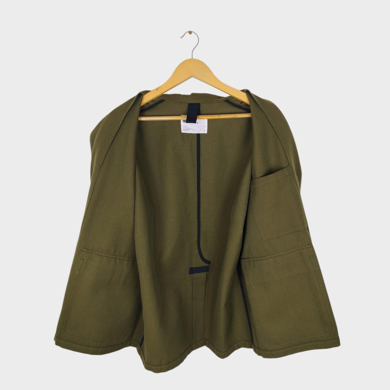 MHL MARGARET HOWELL Men's Olive Green Cotton/Wool Chore Blazer Jacket