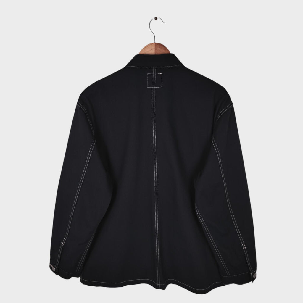 EDWIN Japan Men's Black Cotton Twill Contrast Stitching Chore Jacket