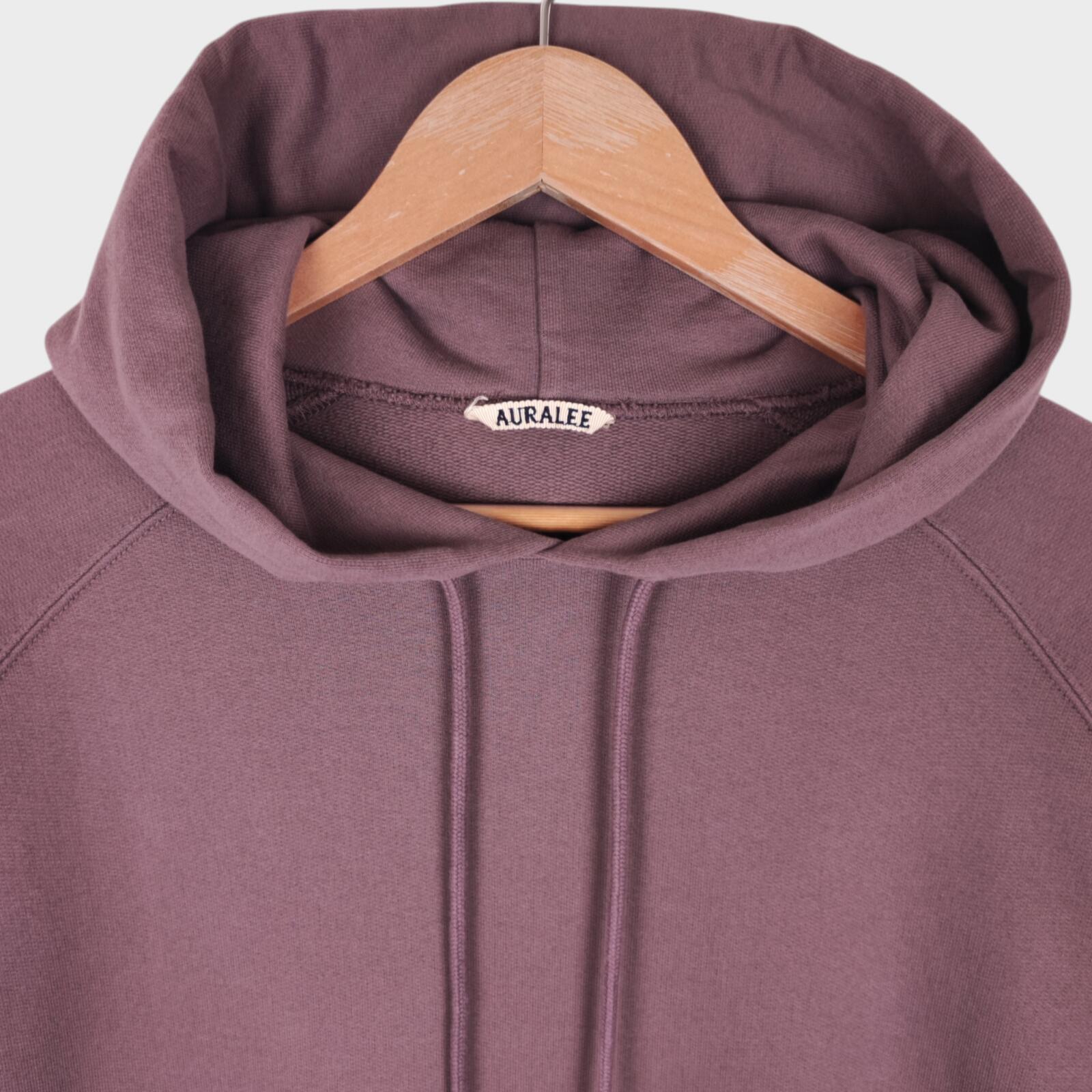 AURALEE Men's Made in Japan Relaxed Fit Lilac Cotton Hoodie
