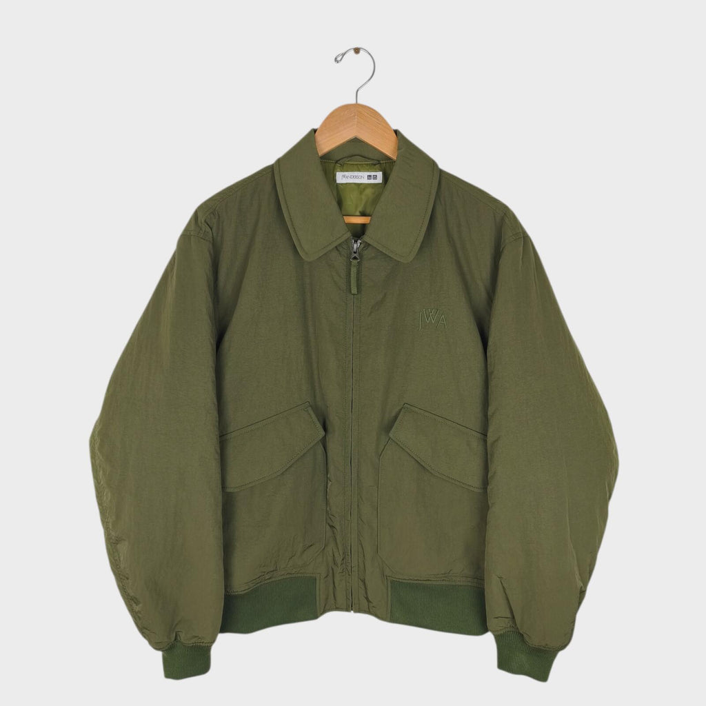 J.W. ANDERSON x UNIQLO Men's Khaki Green Nylon MA-1 Bomber Jacket