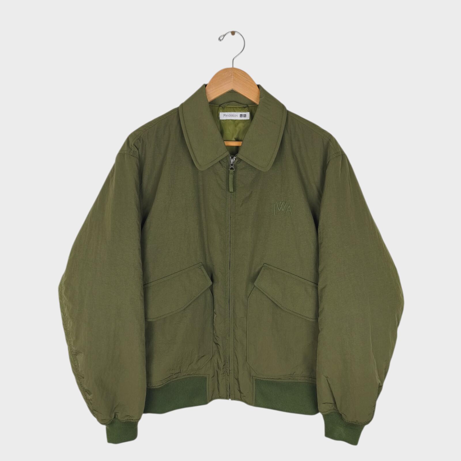 J.W. ANDERSON x UNIQLO Men's Khaki Green Nylon MA-1 Bomber Jacket