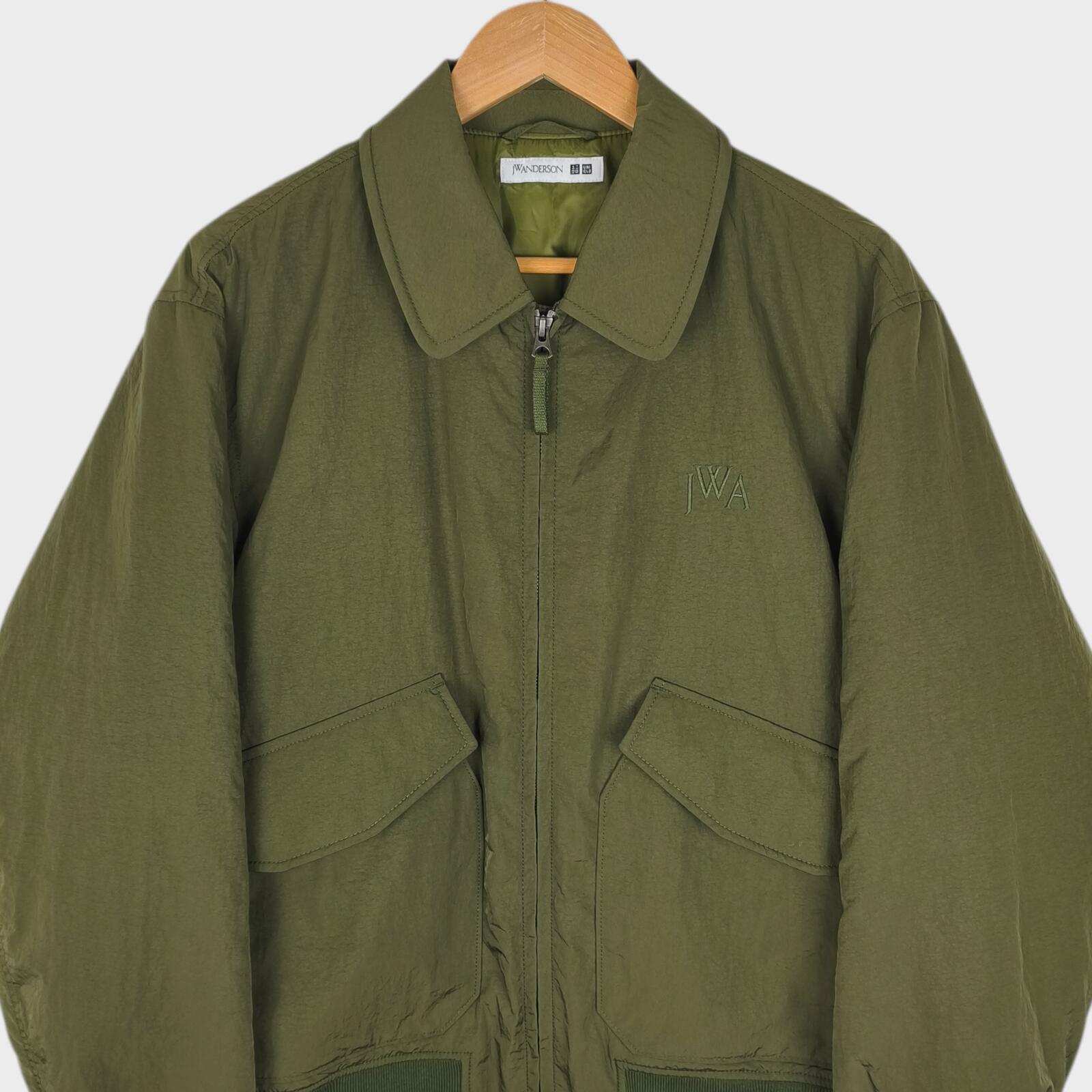 J.W. ANDERSON x UNIQLO Men's Khaki Green Nylon MA-1 Bomber Jacket