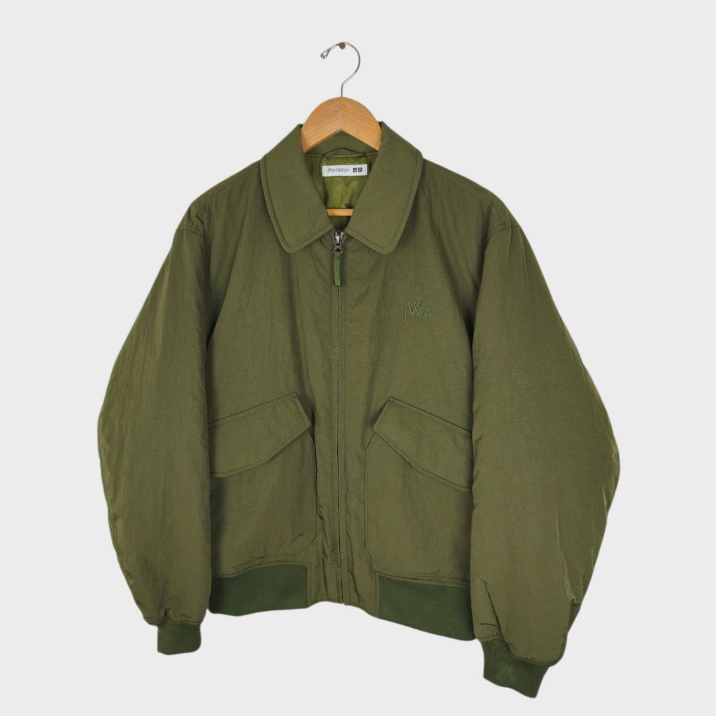 J.W. ANDERSON x UNIQLO Men's Khaki Green Nylon MA-1 Bomber Jacket
