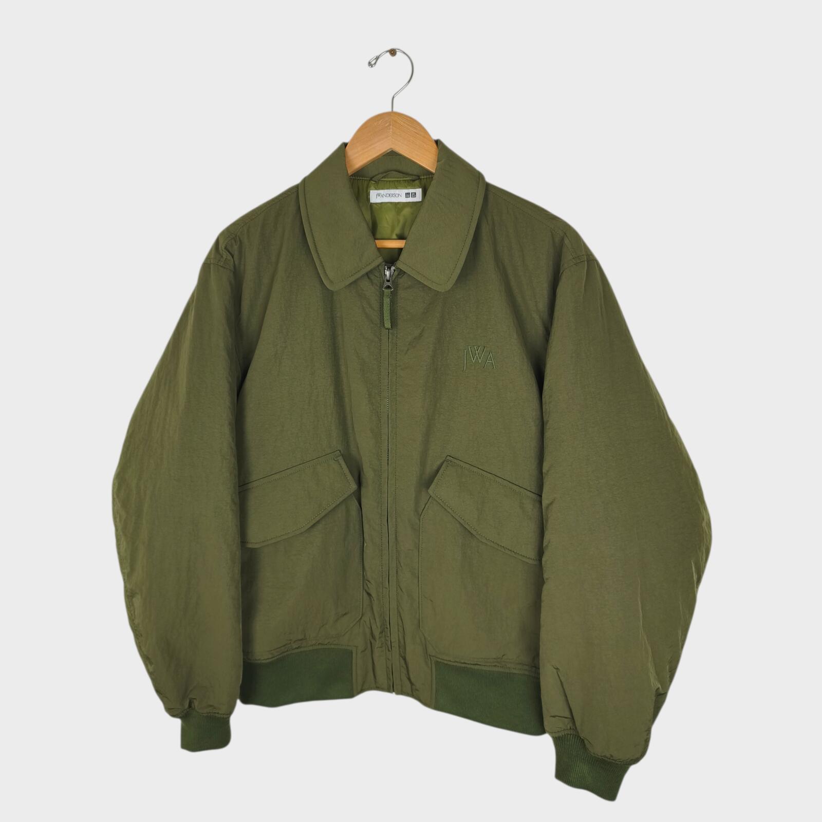 J.W. ANDERSON x UNIQLO Men's Khaki Green Nylon MA-1 Bomber Jacket