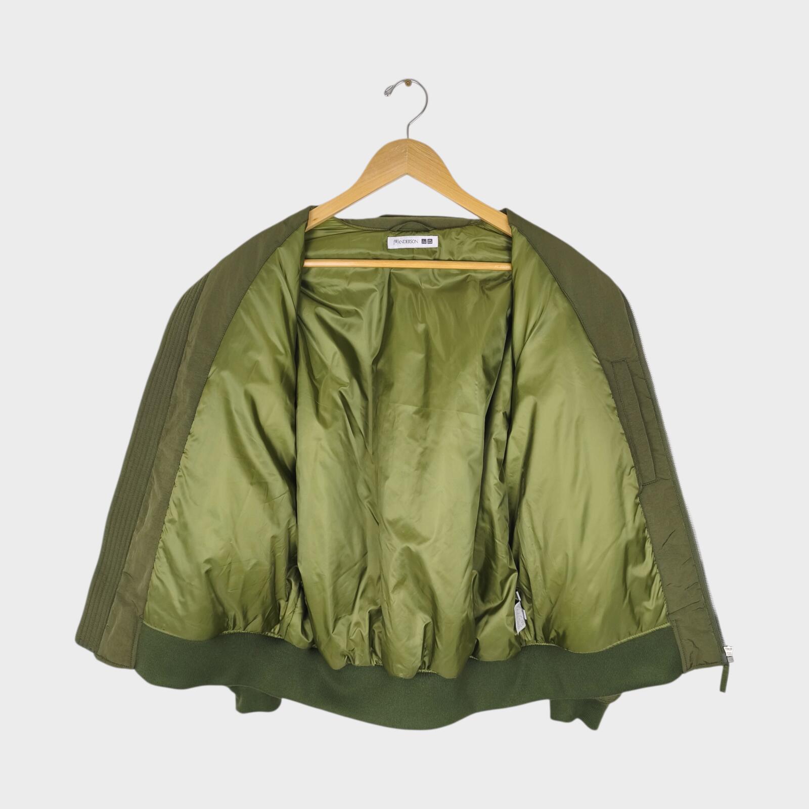 J.W. ANDERSON x UNIQLO Men's Khaki Green Nylon MA-1 Bomber Jacket