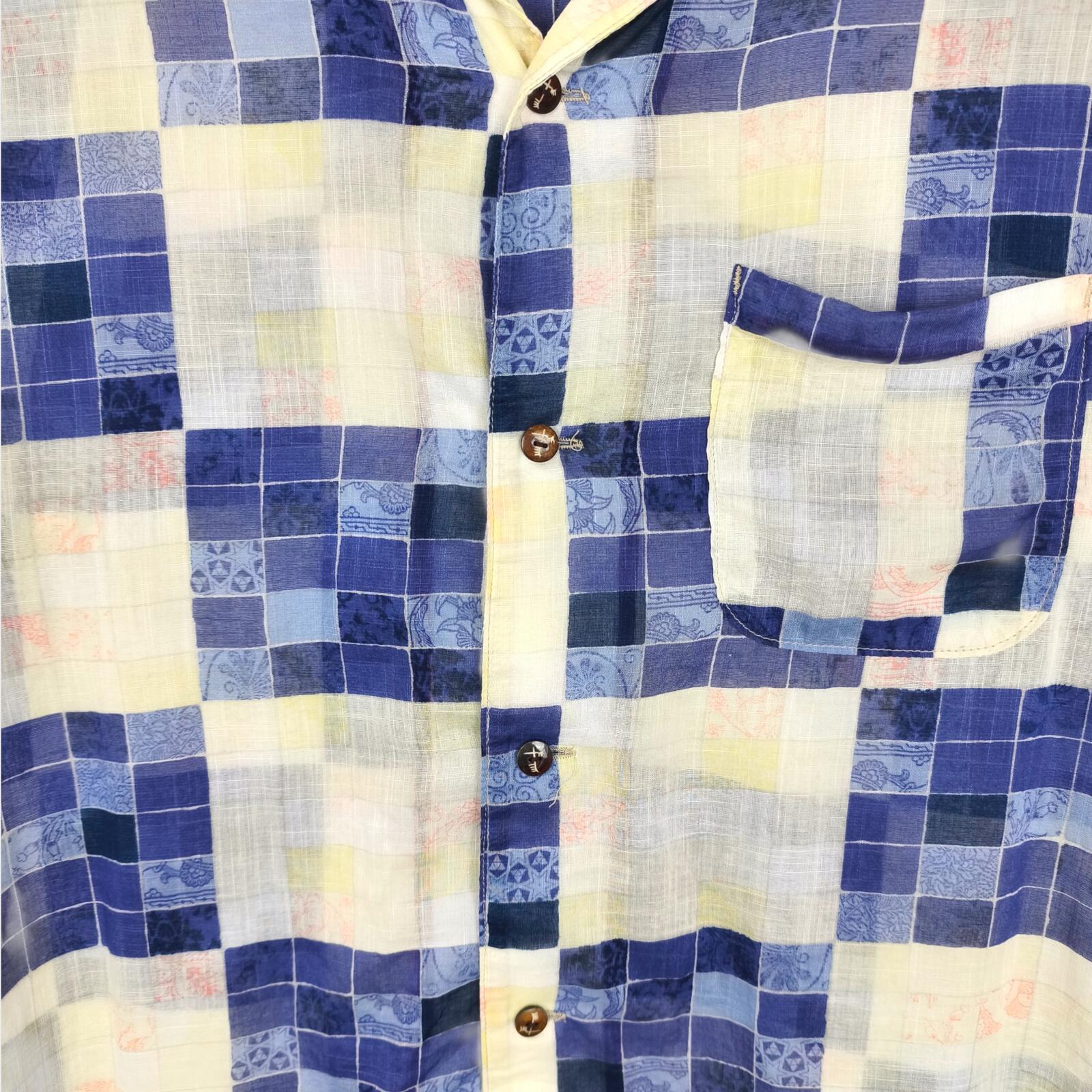 KAPITAL Men's Made in Japan Ultra Lightweight Patchwork Cotton Linen Shirt