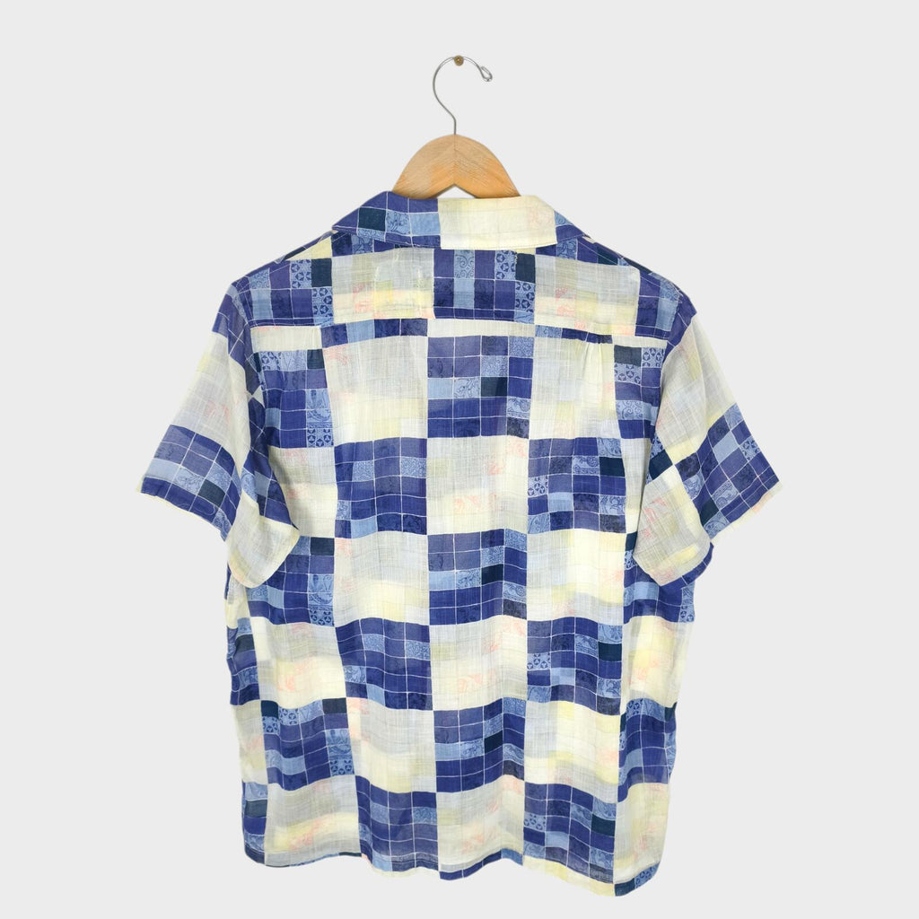 KAPITAL Men's Made in Japan Ultra Lightweight Patchwork Cotton Linen Shirt