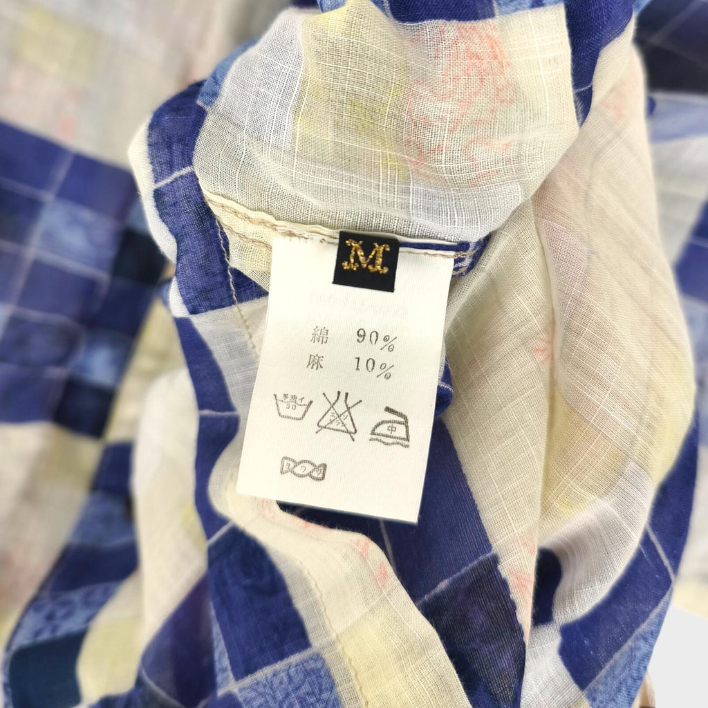 KAPITAL Men's Made in Japan Ultra Lightweight Patchwork Cotton Linen Shirt