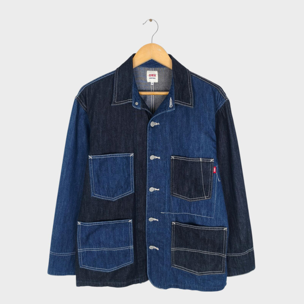 EDWIN Men's Patchwork Colourblock Denim Chore Jacket