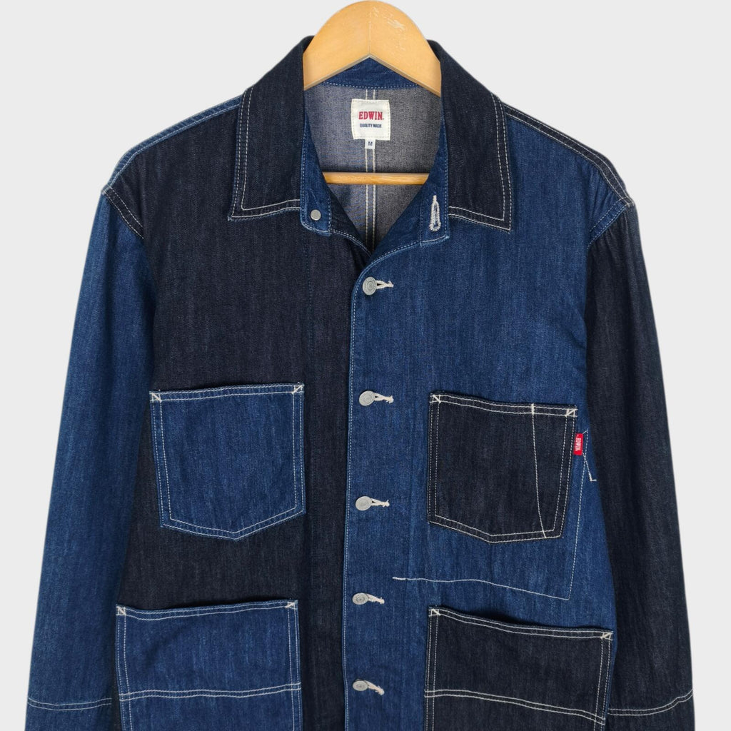 EDWIN Men's Patchwork Colourblock Denim Chore Jacket