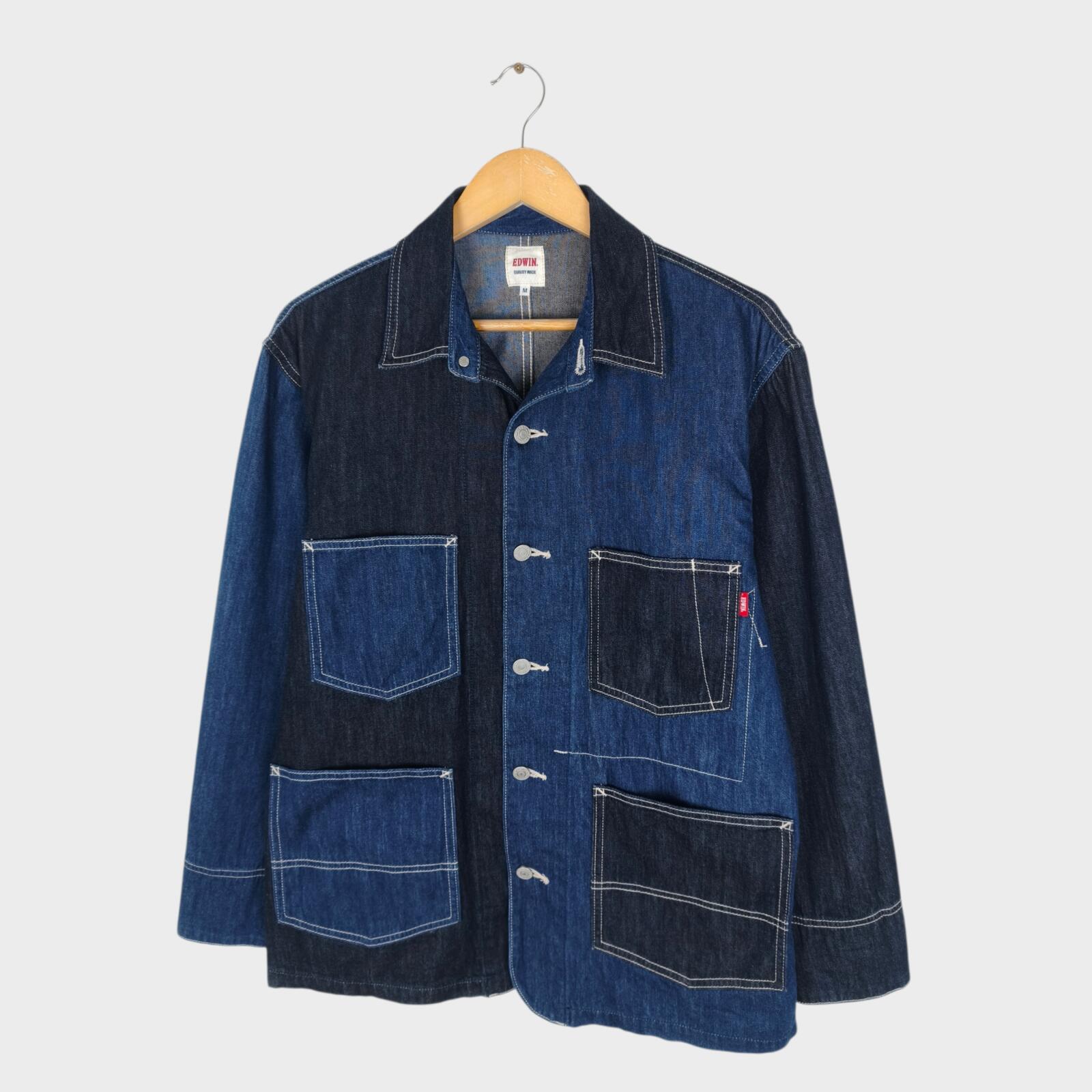 EDWIN Men's Patchwork Colourblock Denim Chore Jacket