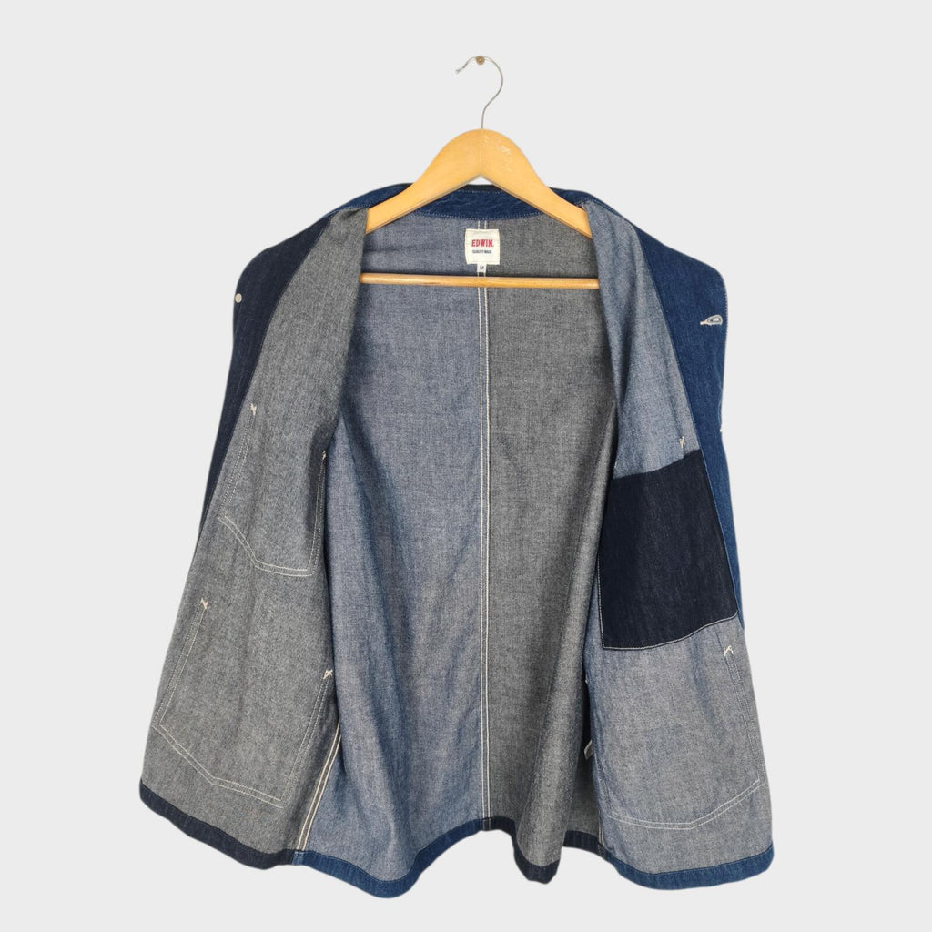 EDWIN Men's Patchwork Colourblock Denim Chore Jacket