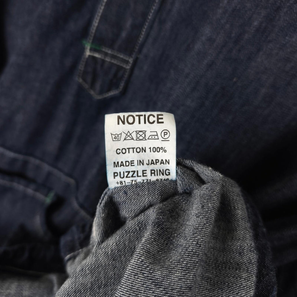 SASSAFRAS Men's Made in Japan Blue Denim Hooded Smock