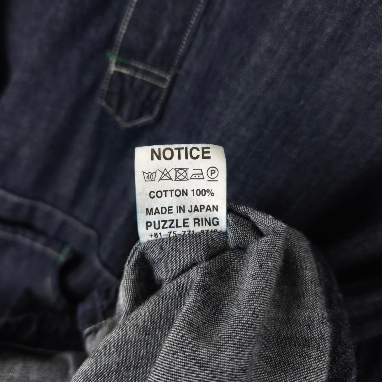 SASSAFRAS Men's Made in Japan Blue Denim Hooded Smock