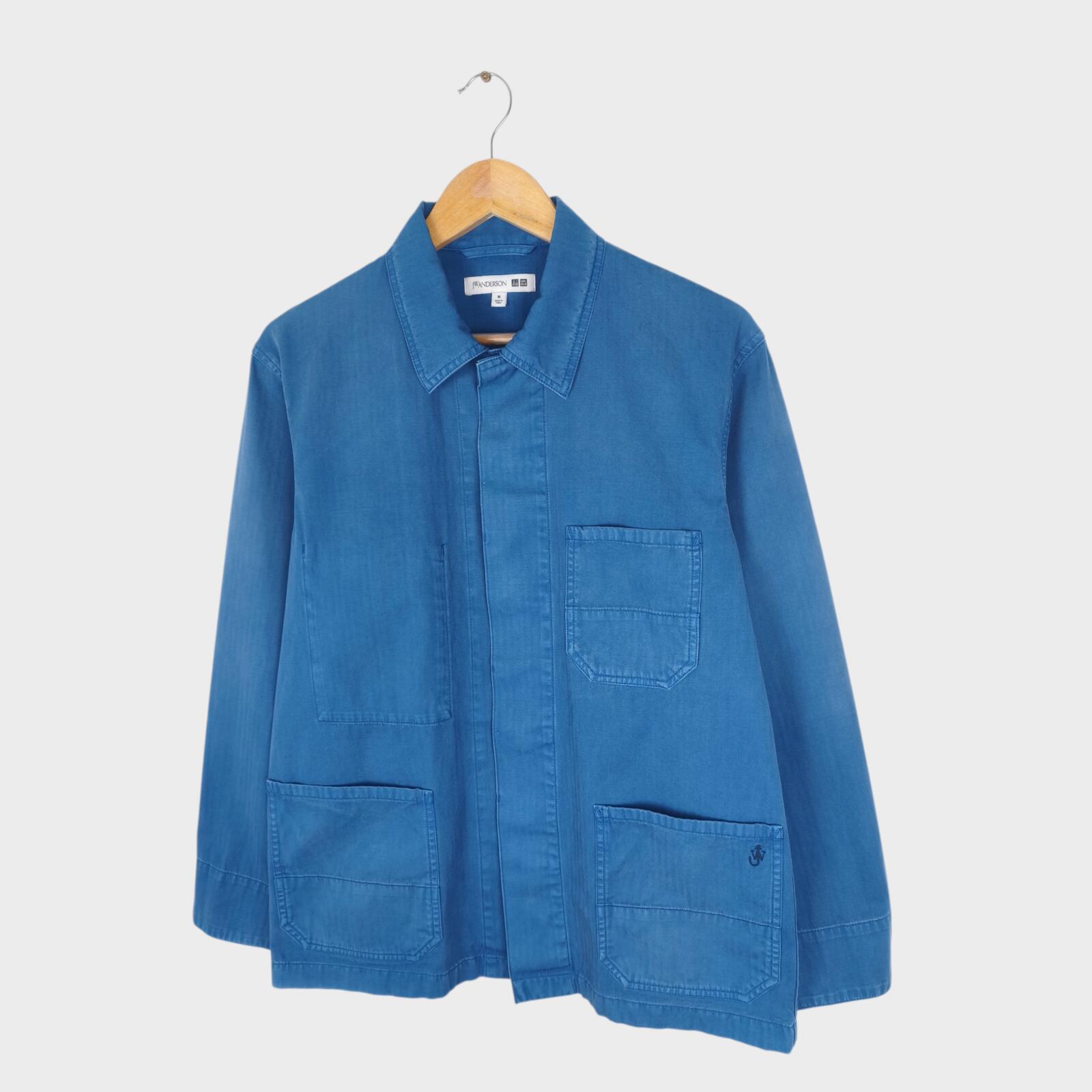 J.W. ANDERSON x UNIQLO Men's Washed Blue Embroidered Logo Chore Jacket