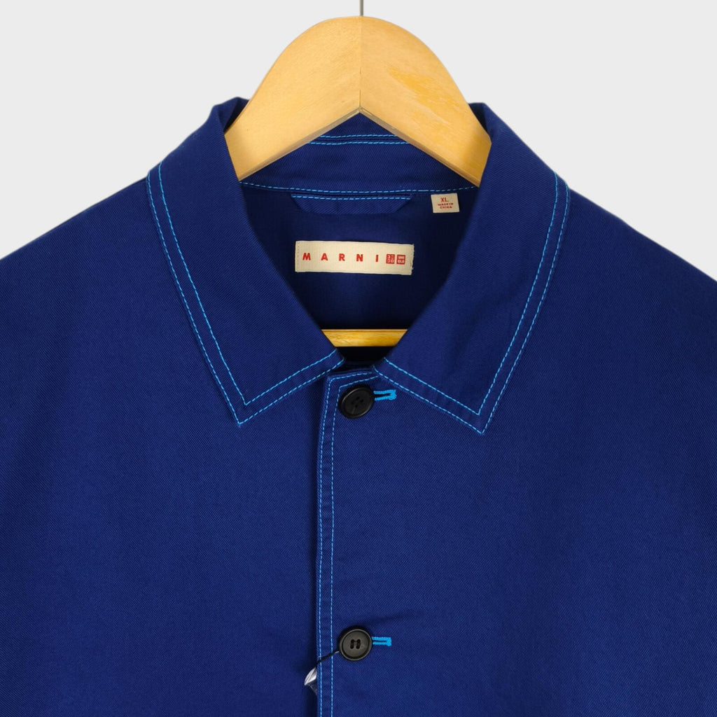 MARNI x UNIQLO Men's Blue Cotton Twill Utility Chore Jacket