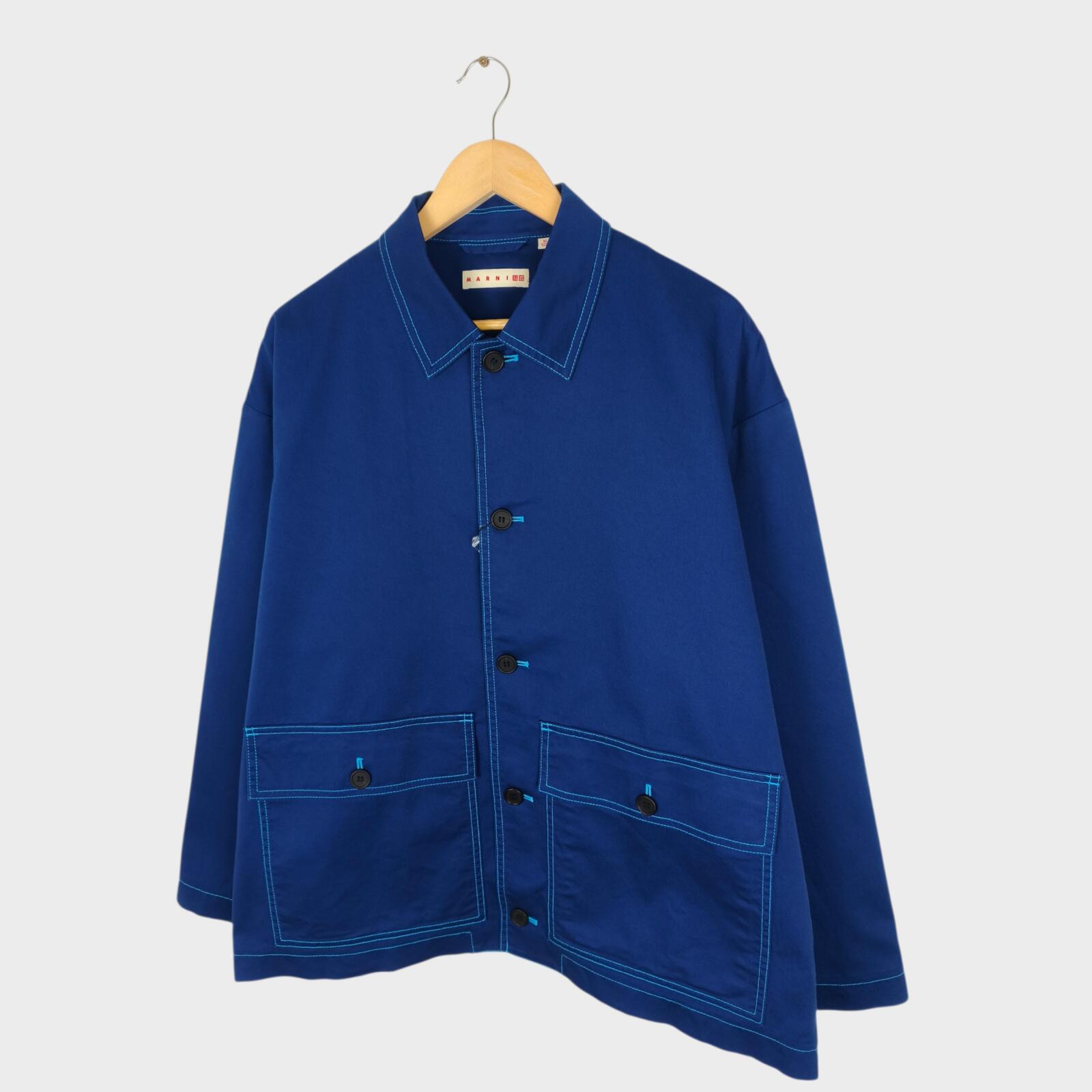 MARNI x UNIQLO Men's Blue Cotton Twill Utility Chore Jacket