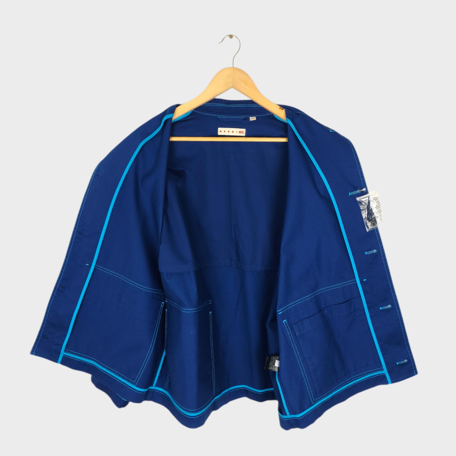 MARNI x UNIQLO Men's Blue Cotton Twill Utility Chore Jacket