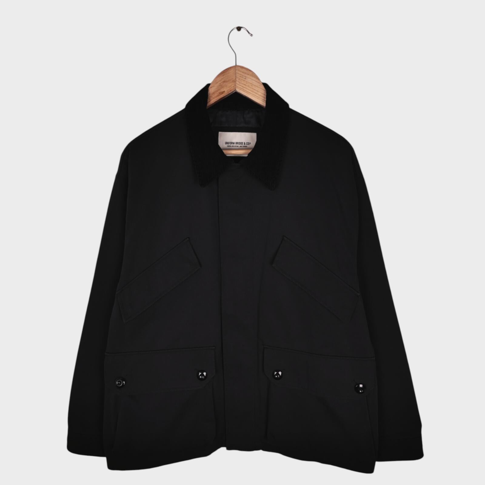 UNIFORM BRIDGE Men's Black Polyester/Cotton Blend Hunting Jacket