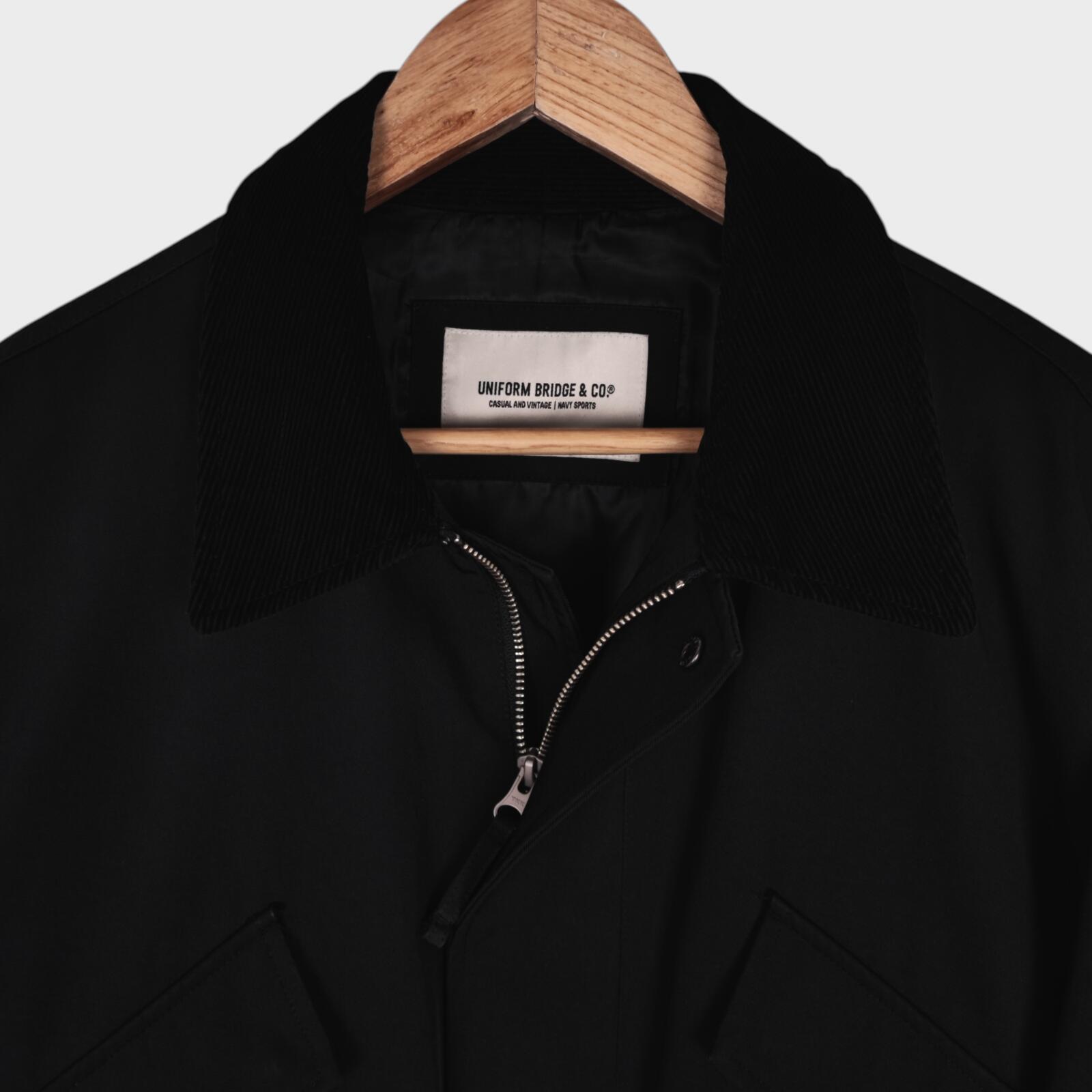 UNIFORM BRIDGE Men's Black Polyester/Cotton Blend Hunting Jacket