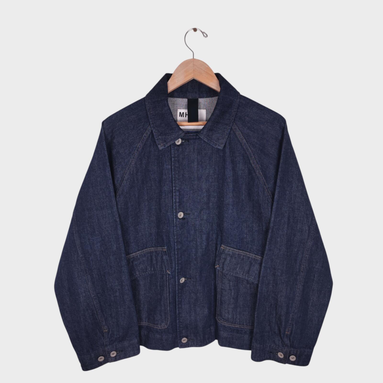 MHL MARGARET HOWELL Men's Canton Overalls Made in Japan Blue Boxy Fit Denim Chore Jacket