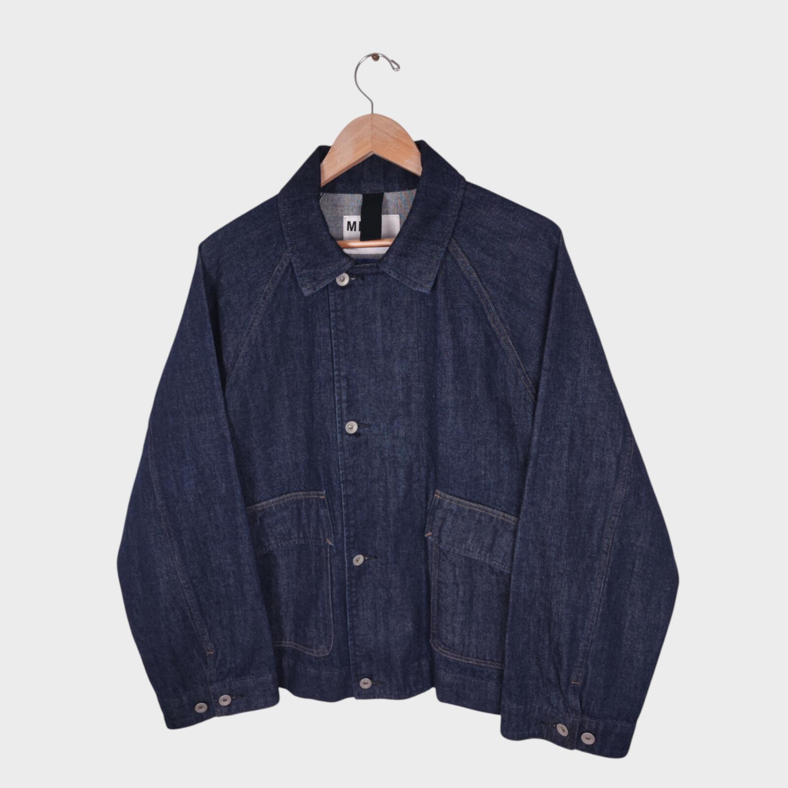 MHL MARGARET HOWELL Men's Canton Overalls Made in Japan Blue Boxy Fit Denim Chore Jacket