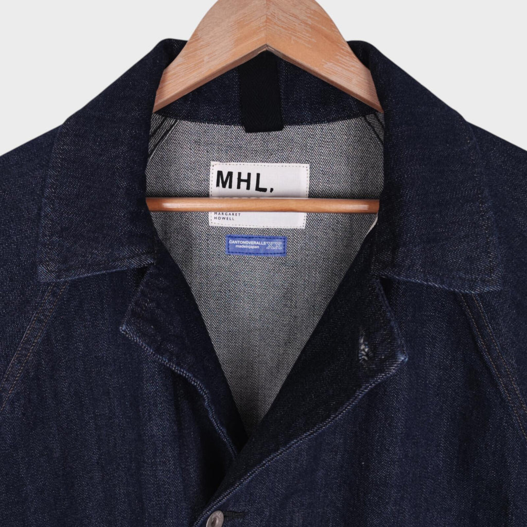 MHL MARGARET HOWELL Men's Canton Overalls Made in Japan Blue Boxy Fit Denim Chore Jacket