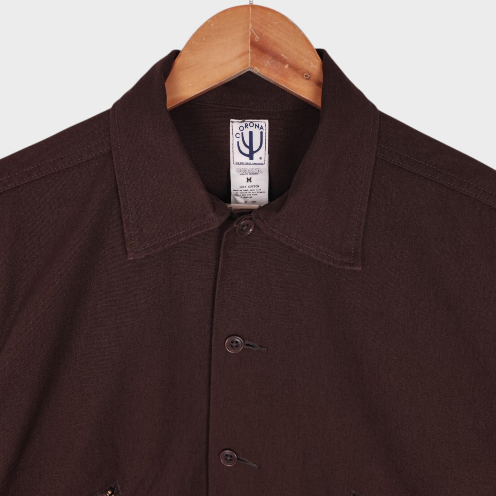 CORONA UTILITY Men's Made in Japan Brown Canvas 6 Pocket Jac Shirt Jacket