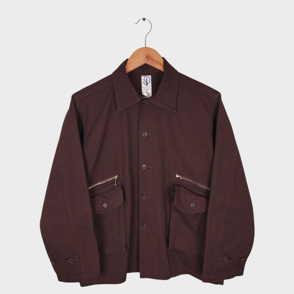 CORONA UTILITY Men's Made in Japan Brown Canvas 6 Pocket Jac Shirt Jacket