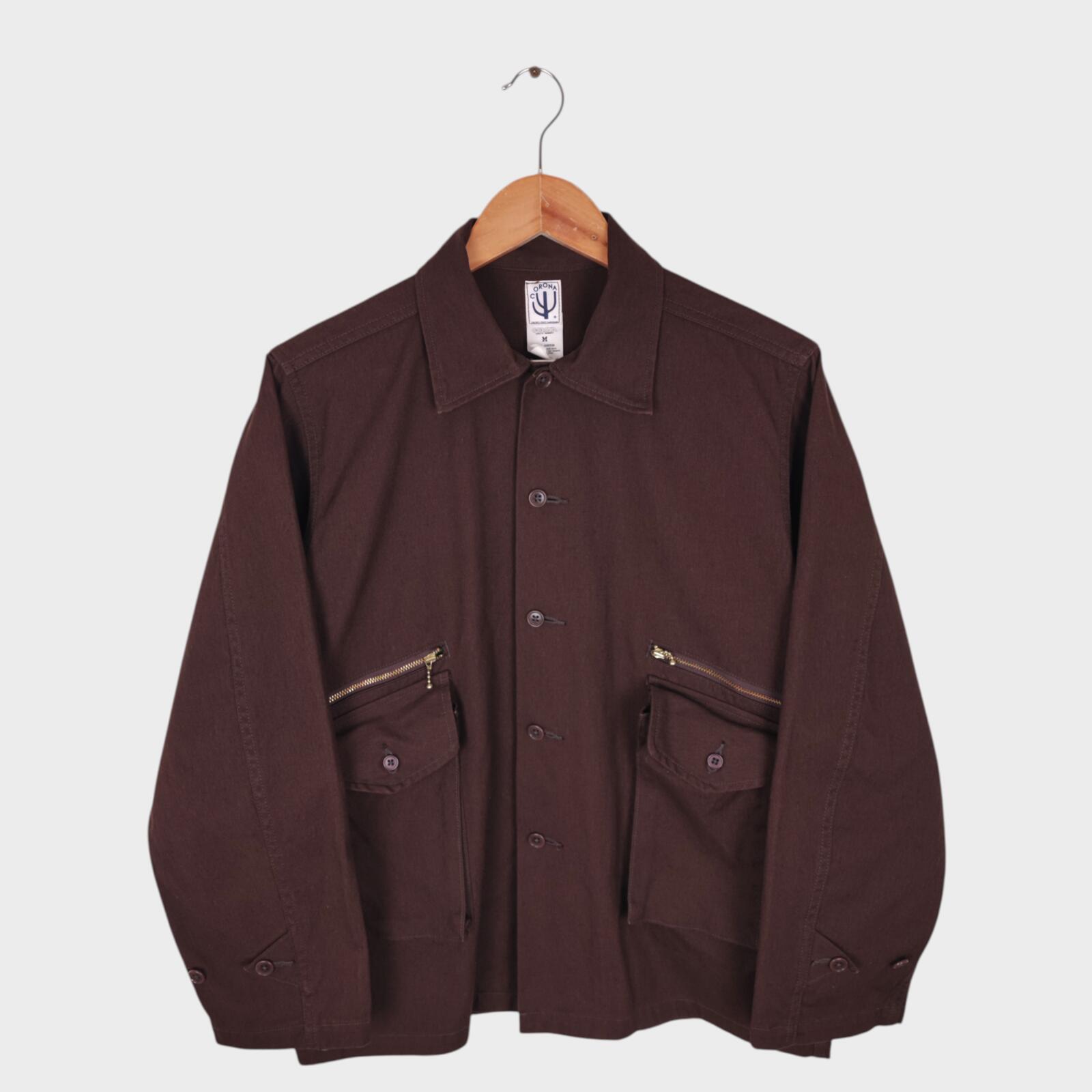 CORONA UTILITY Men's Made in Japan Brown Canvas 6 Pocket Jac Shirt Jacket