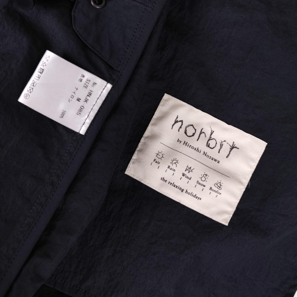 NORBIT BY HIROSHI NOZAWA Men's Navy Blue Field Track Parka Jacket