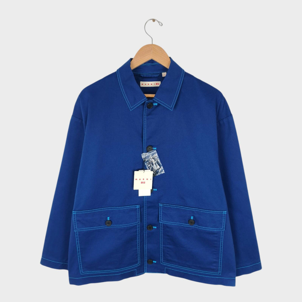 MARNI x UNIQLO Men's Blue Cotton Twill Utility Chore Jacket