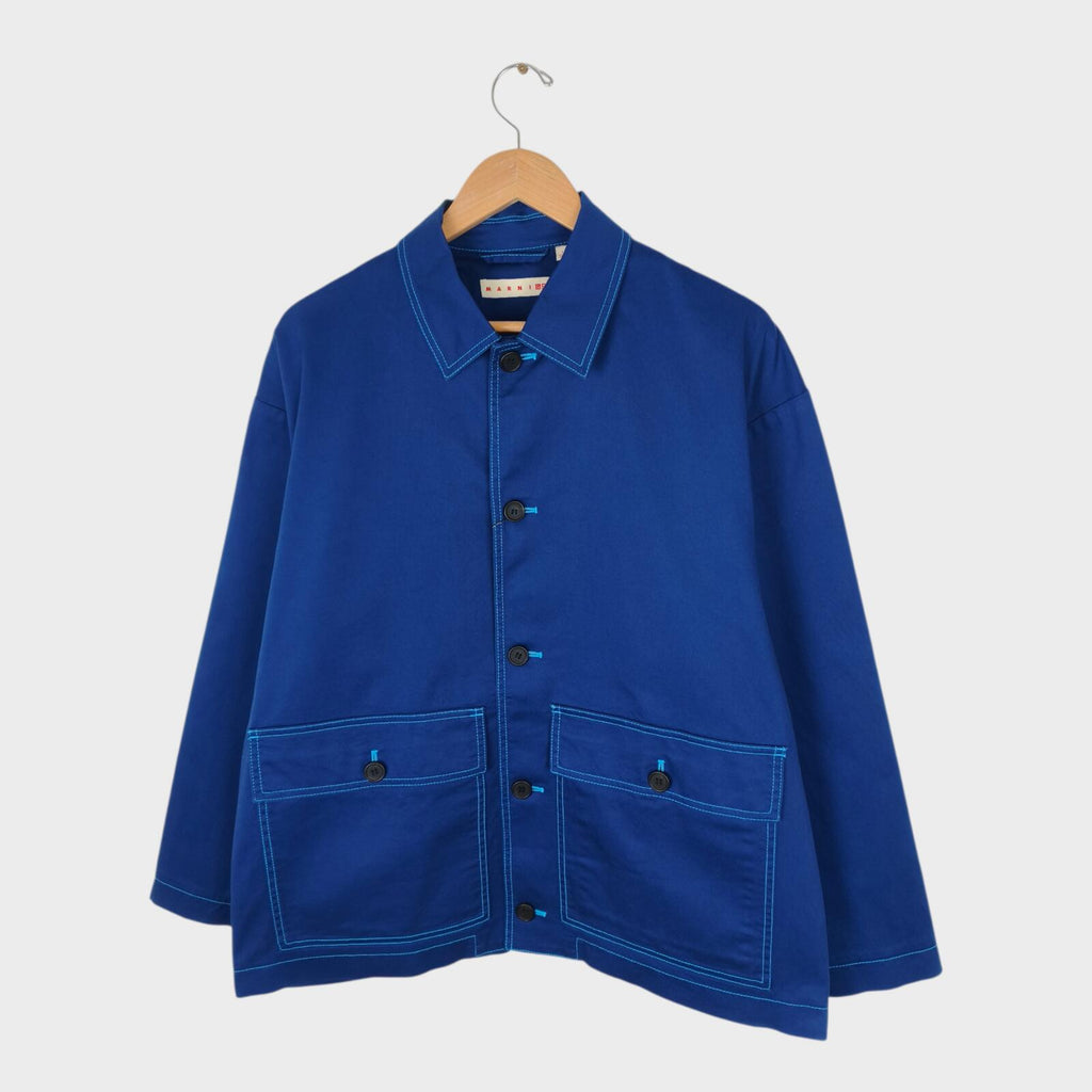 MARNI x UNIQLO Men's Blue Cotton Twill Utility Chore Jacket