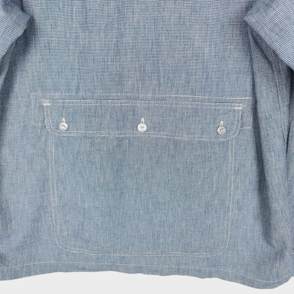 SASSAFRAS Men's Made in Japan Blue Dogtooth Vertical Garden Half Jacket