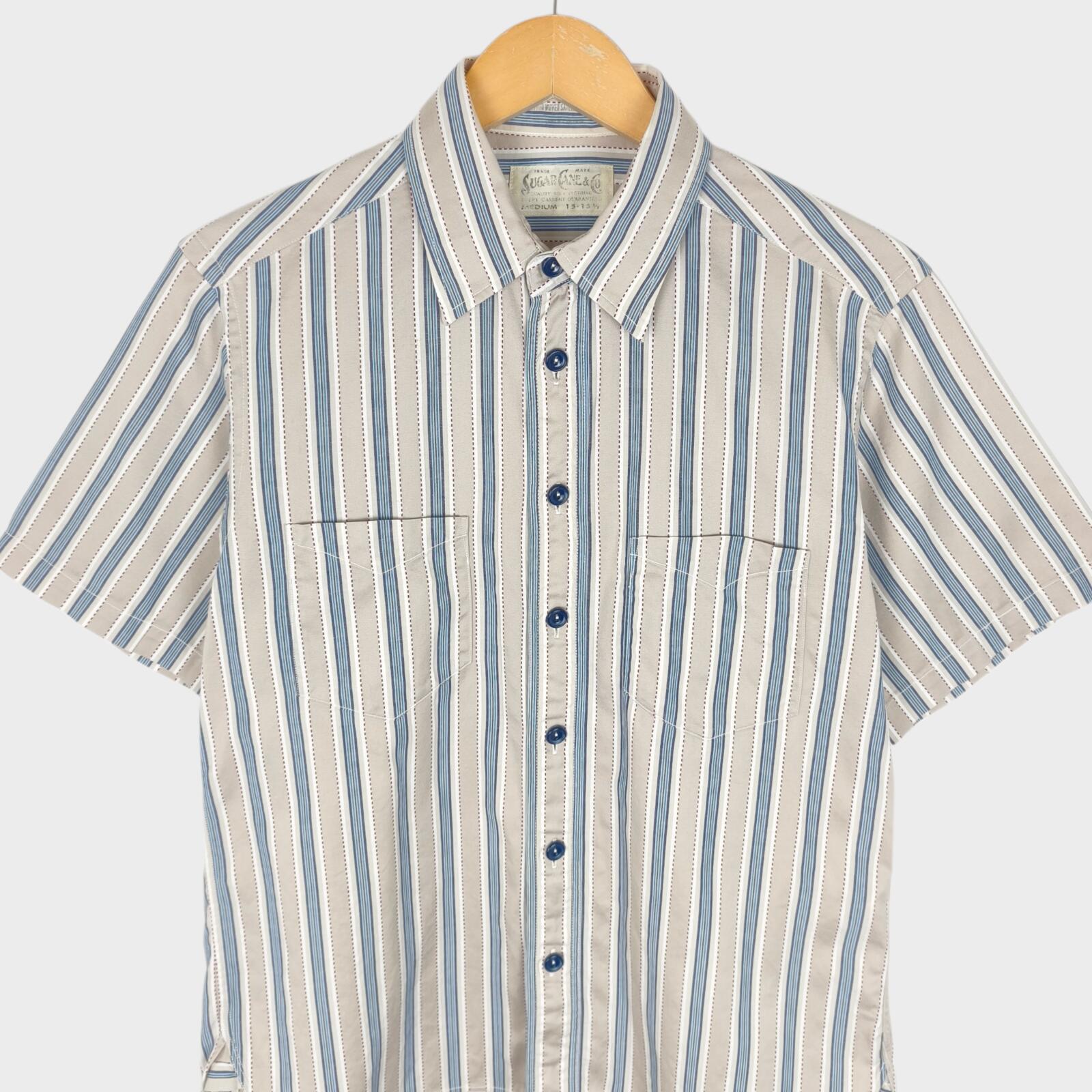 SUGAR CANE Men's Made in Japan Broad Striped Shirt