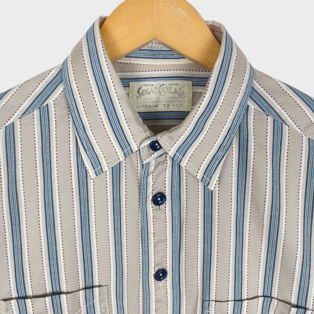 SUGAR CANE Men's Made in Japan Broad Striped Shirt