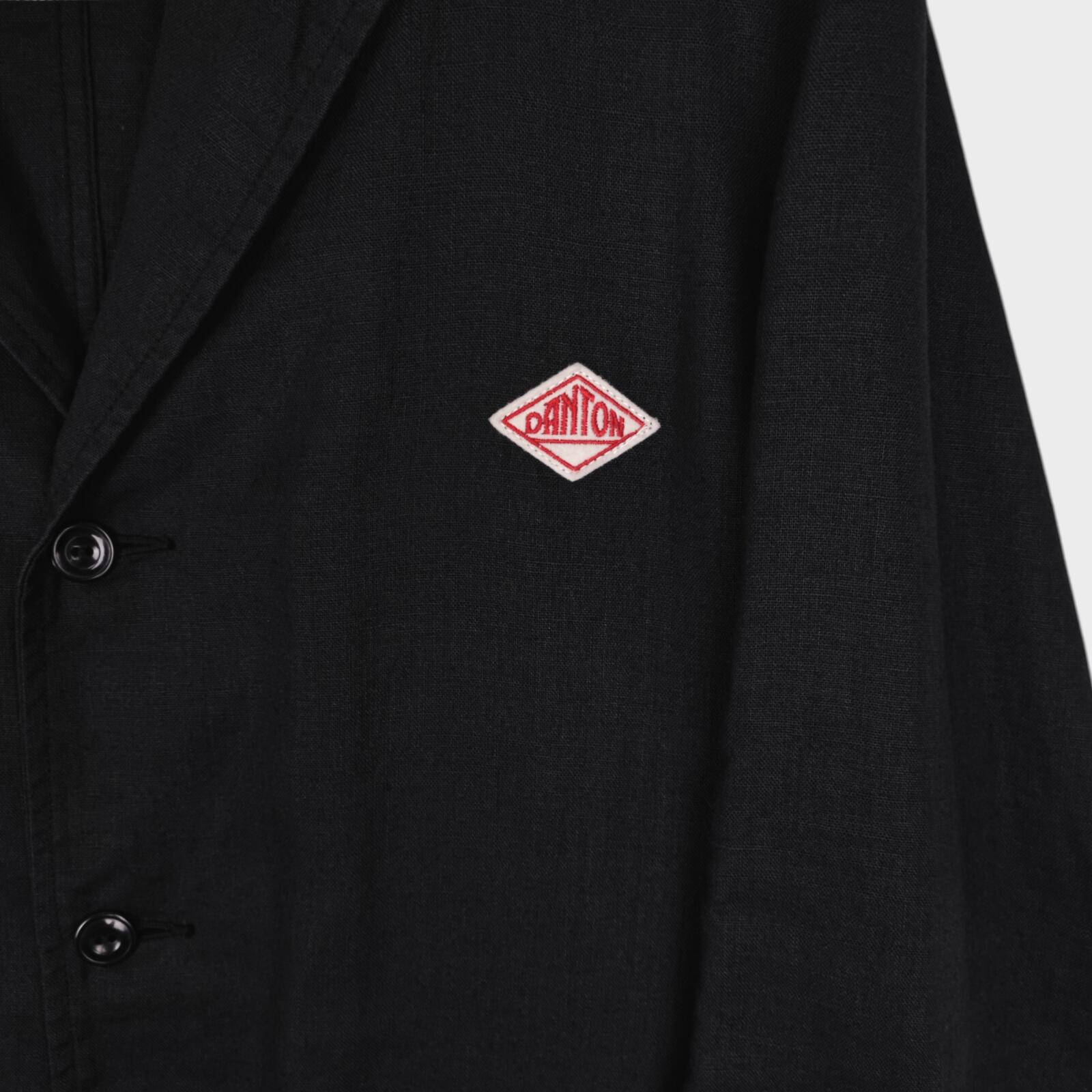 DANTON Men's Black Made in Japan 100% Linen Chore Coat Jacket