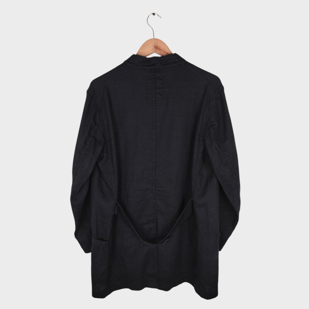 DANTON Men's Black Made in Japan 100% Linen Chore Coat Jacket