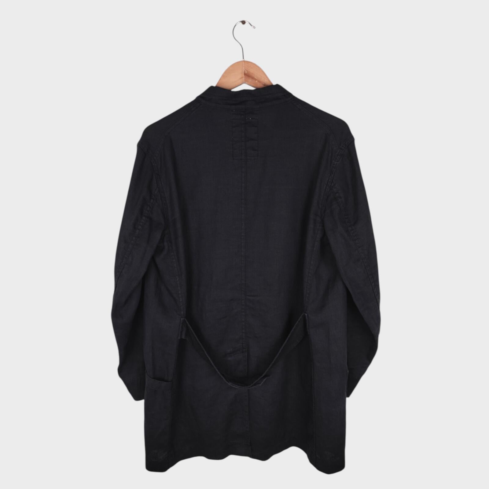DANTON Men's Black Made in Japan 100% Linen Chore Coat Jacket