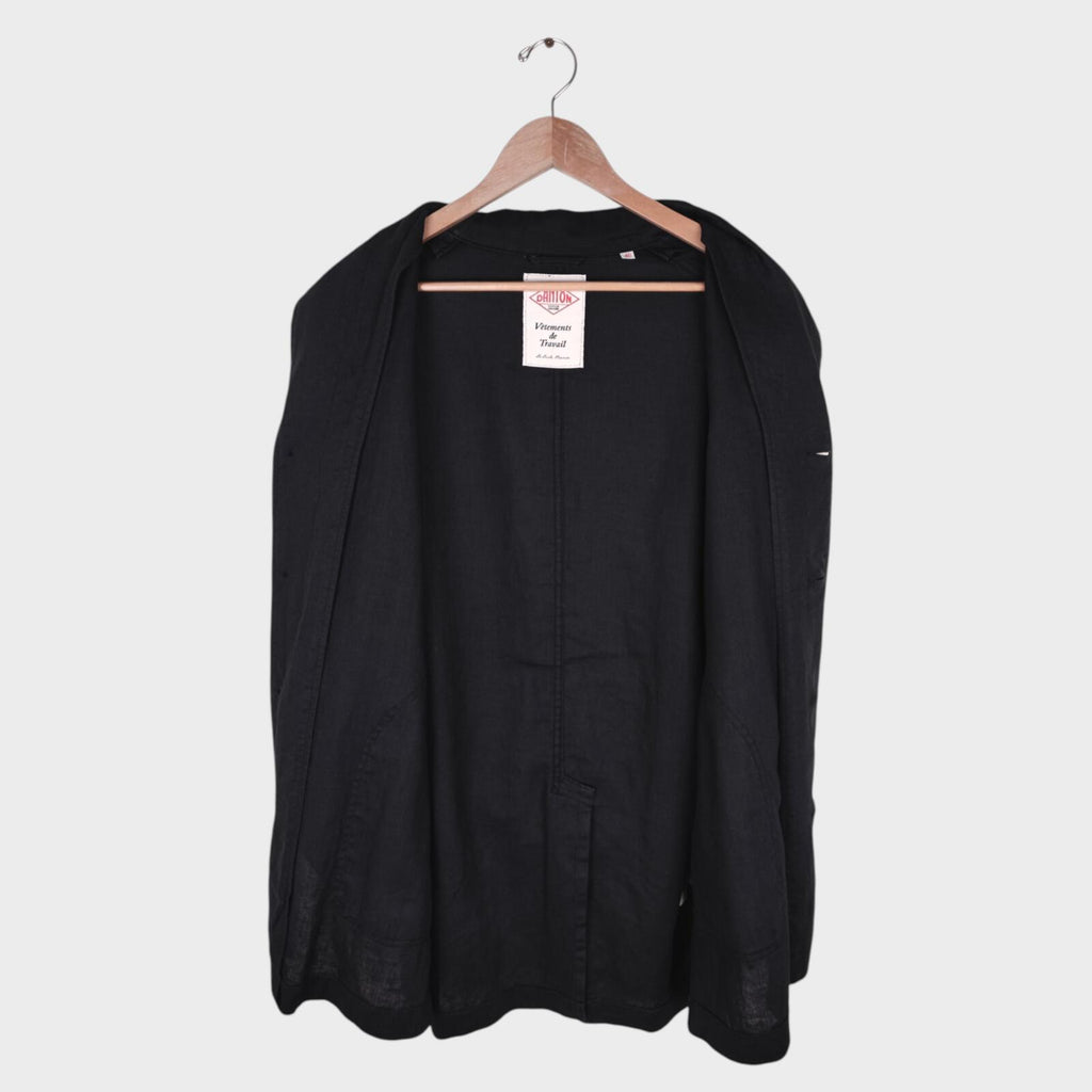 DANTON Men's Black Made in Japan 100% Linen Chore Coat Jacket