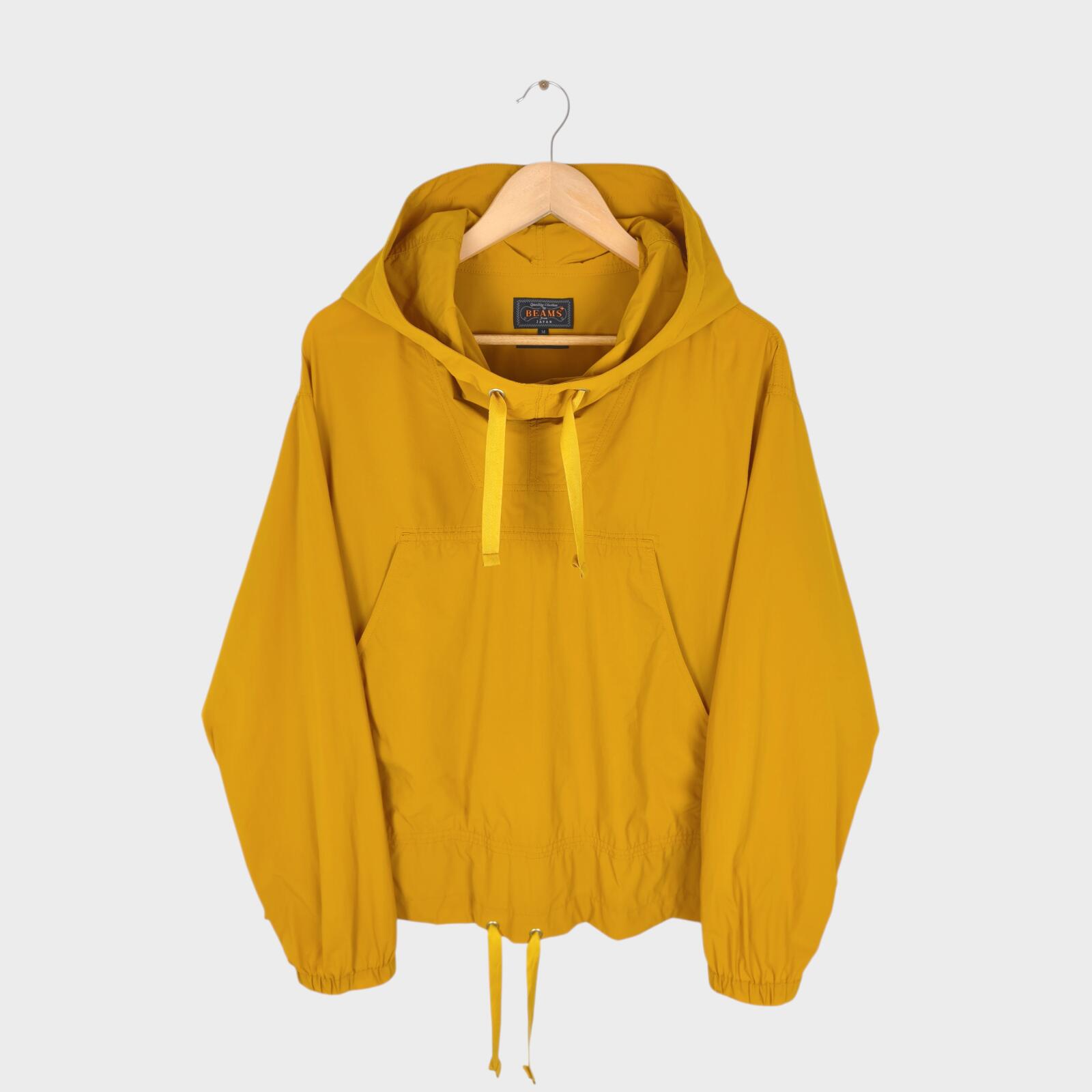 BEAMS PLUS Men's Yellow Oversized Fit Sports Smock Anorak Parka Jacket