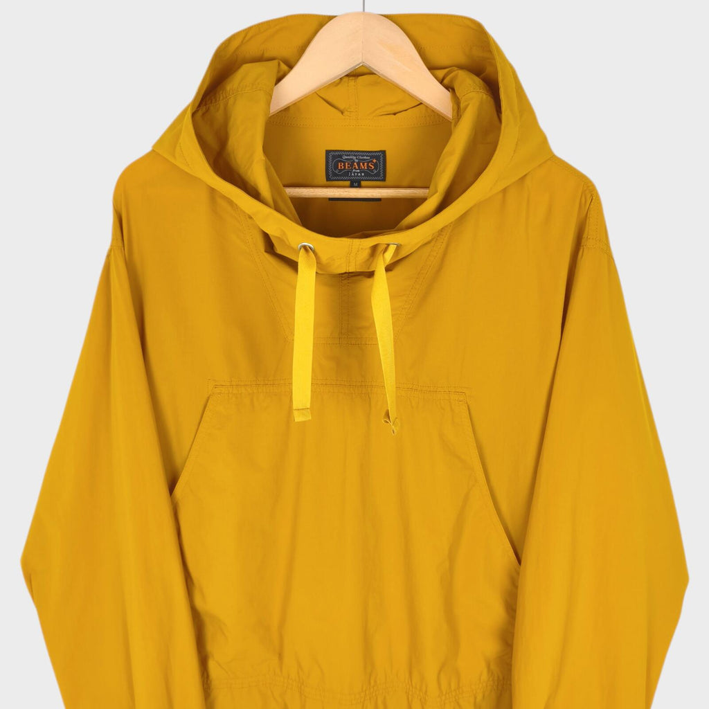 BEAMS PLUS Men's Yellow Oversized Fit Sports Smock Anorak Parka Jacket