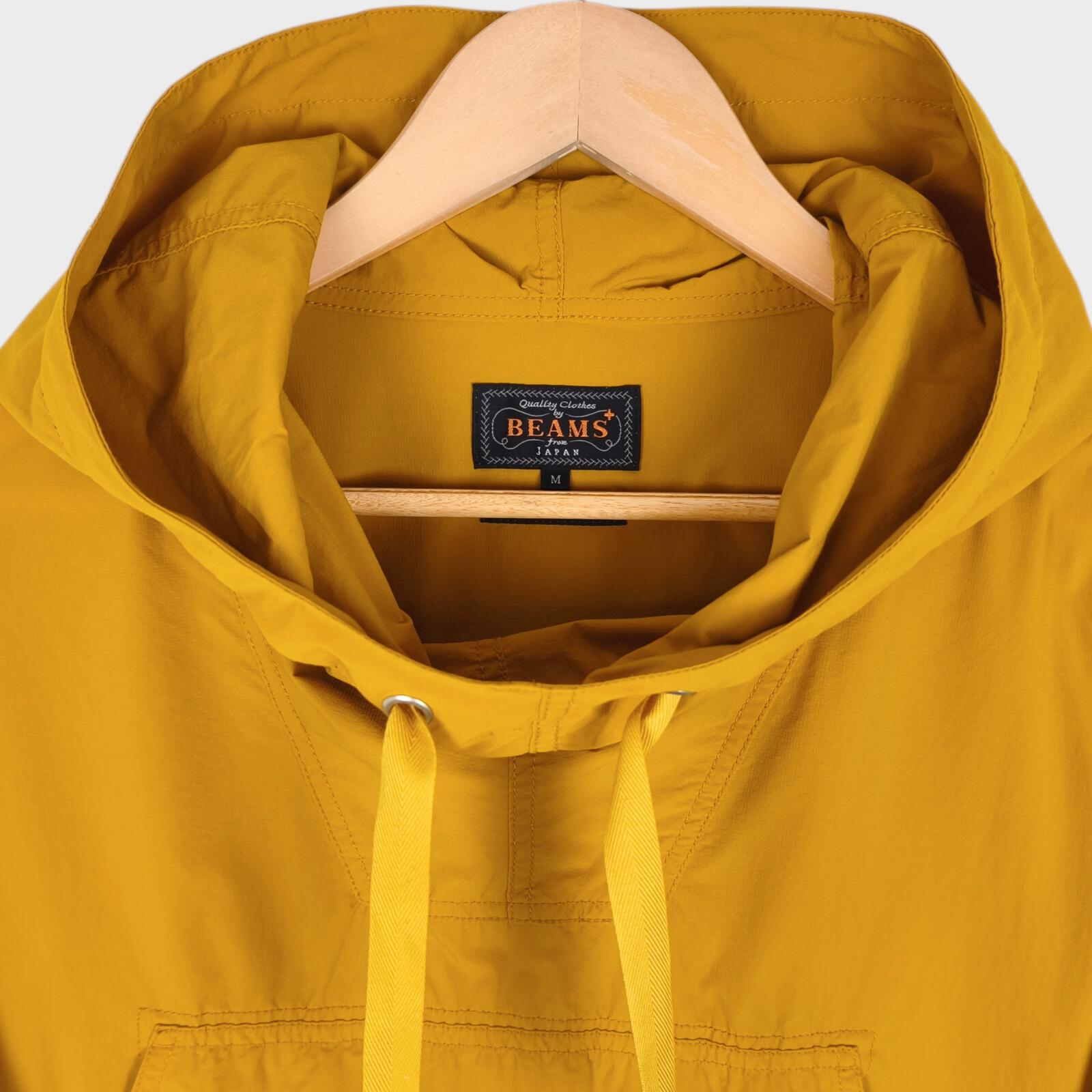 BEAMS PLUS Men's Yellow Oversized Fit Sports Smock Anorak Parka Jacket