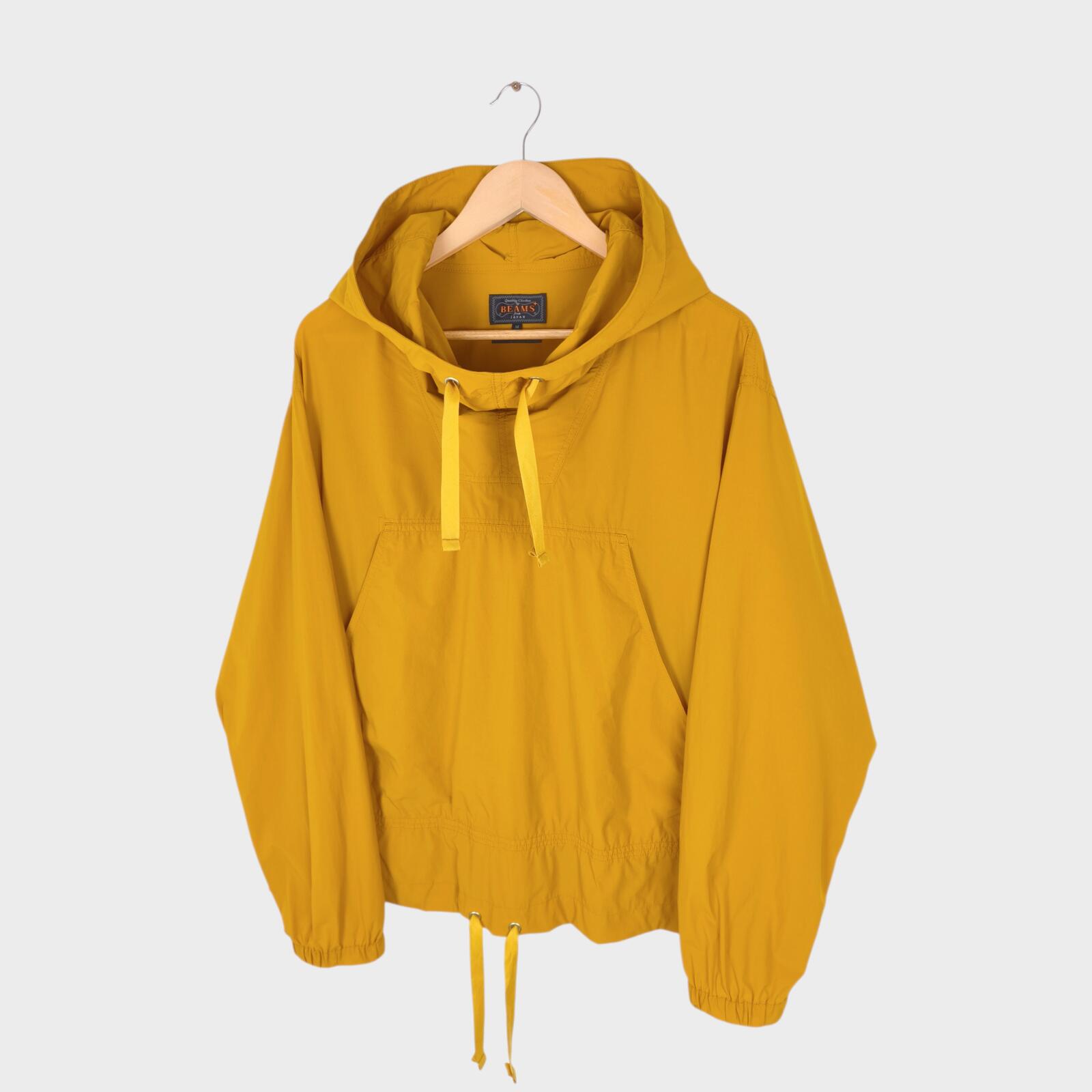 BEAMS PLUS Men's Yellow Oversized Fit Sports Smock Anorak Parka Jacket