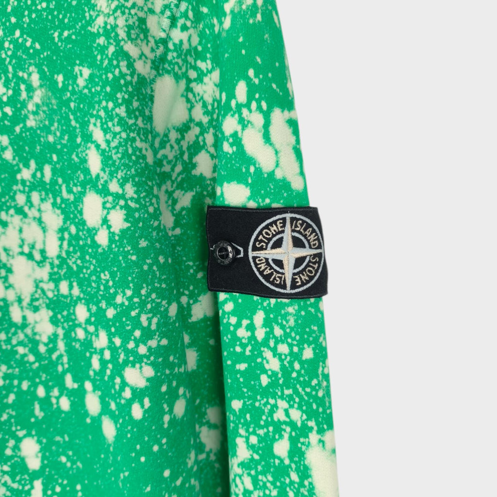 STONE ISLAND Men's Green Custom Acid Dye Compass Badge Sweatshirt