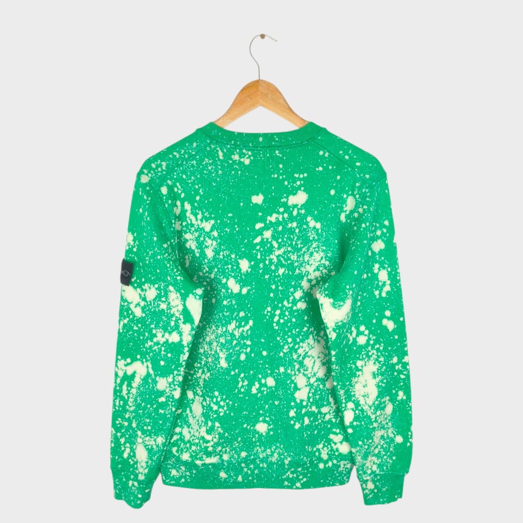 STONE ISLAND Men's Green Custom Acid Dye Compass Badge Sweatshirt