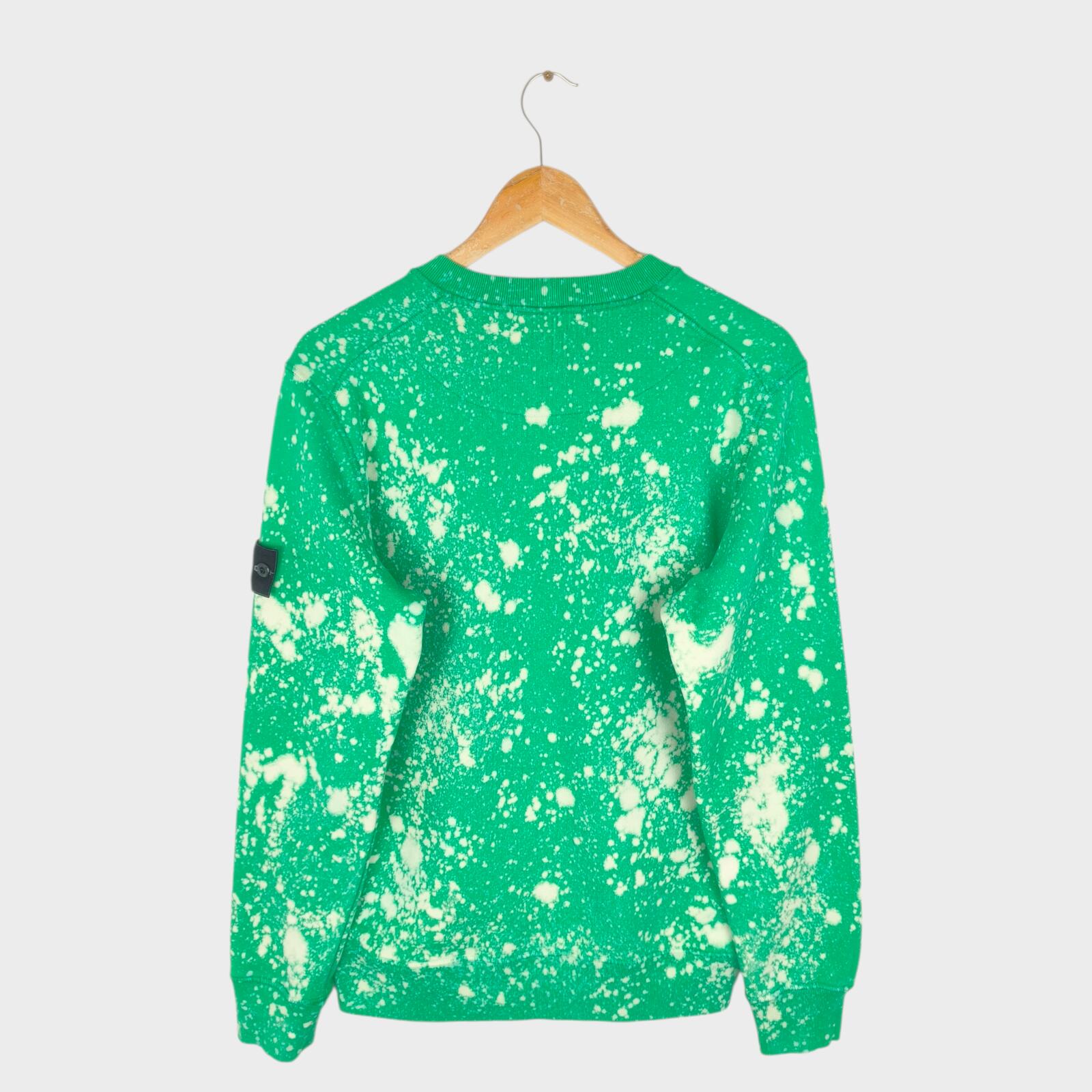 STONE ISLAND Men's Green Custom Acid Dye Compass Badge Sweatshirt