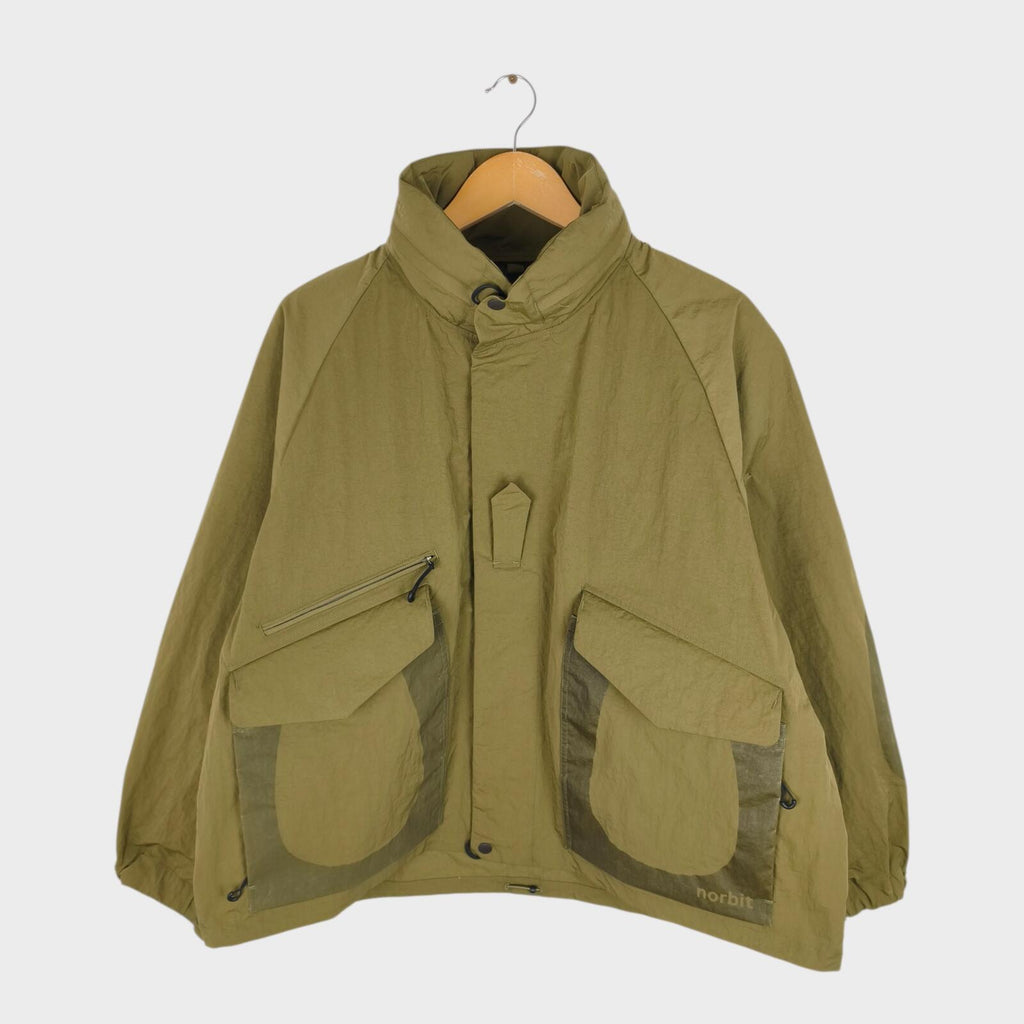 NORBIT BY HIROSHI NOZAWA Men's Olive Green Field Track Parka Jacket