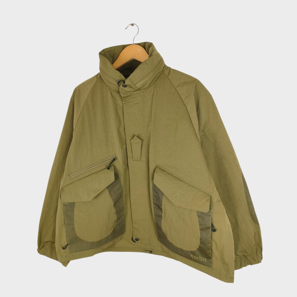 NORBIT BY HIROSHI NOZAWA Men's Olive Green Field Track Parka Jacket