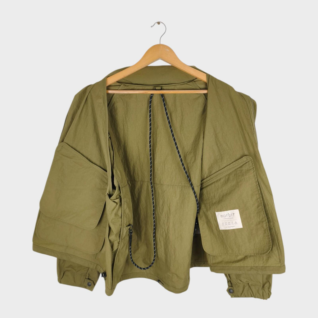 NORBIT BY HIROSHI NOZAWA Men's Olive Green Field Track Parka Jacket